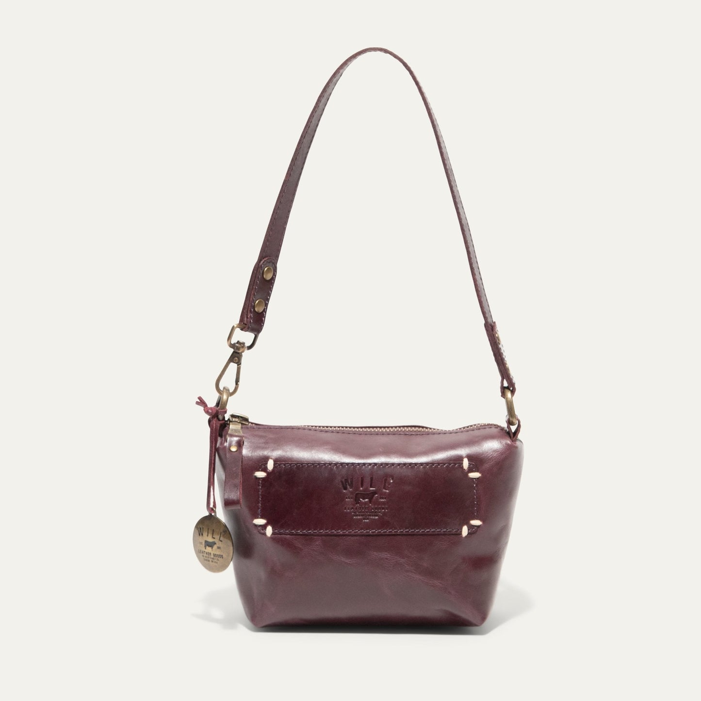 Simple Mini Pouch shoulder bag in burgundy leather by Will Leather Goods on Tampa Home & Garden Store