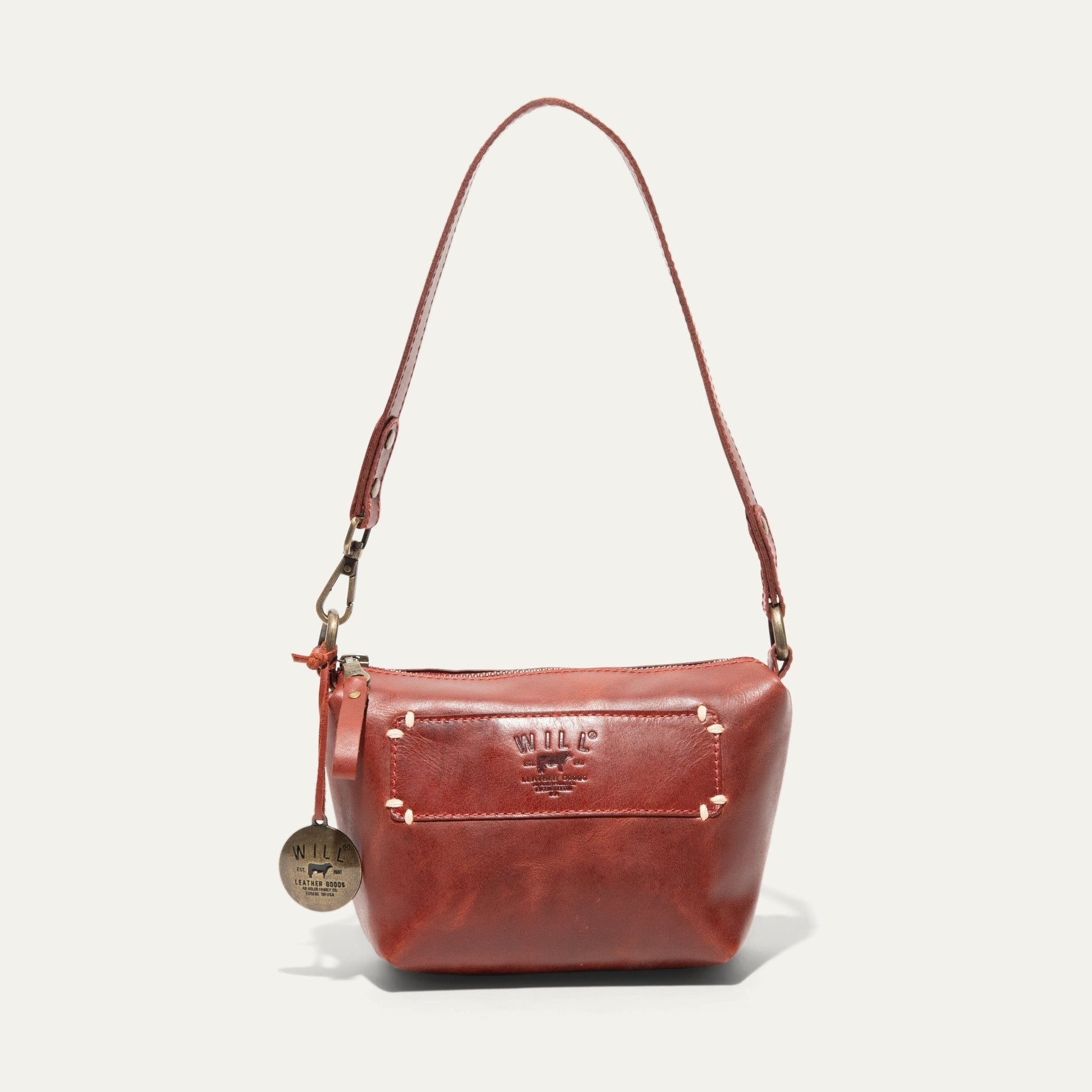 Simple Mini Pouch Will Leather Goods brown leather shoulder bag on Tampa Home & Garden Store
