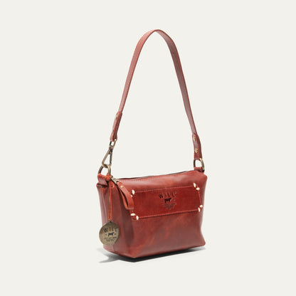 Simple Mini Pouch shoulder bag red leather with brass hardware by Will Leather Goods on Tampa Home & Garden Store