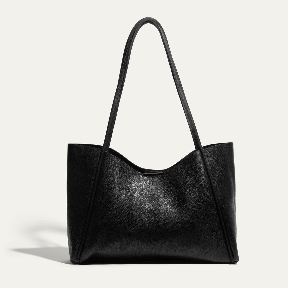 Workshop Tote by Will Leather Goods; black pebbled leather tote with dual handles on Tampa Home & Garden Store