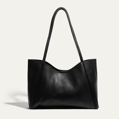 Workshop Tote by Will Leather Goods; black pebbled leather tote with dual handles on Tampa Home & Garden Store