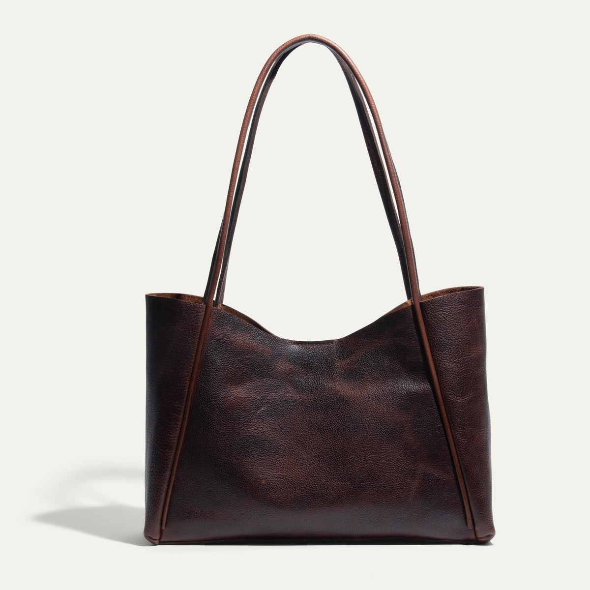 Will Leather Goods Workshop Tote, dark brown leather tote with twin top handles on Tampa Home & Garden Store