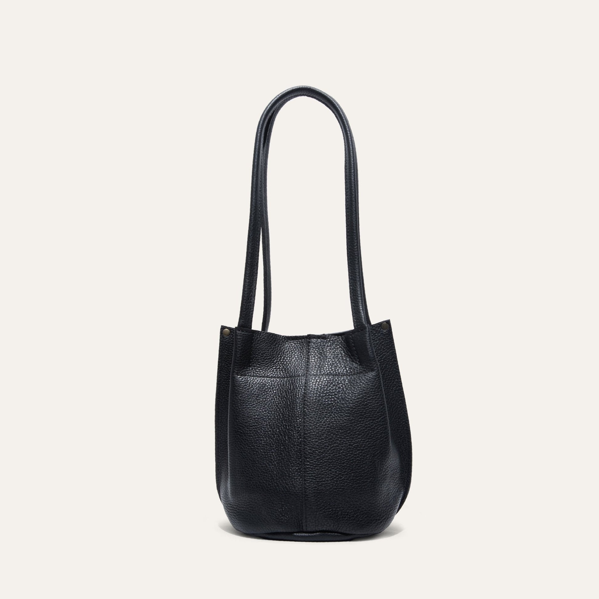 Workshop Bucket Bag black leather handbag with dual top handles by Will Leather Goods on Tampa Home & Garden Store