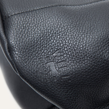 Workshop Bucket Bag, black pebbled leather with visible stitching, handbag on Tampa Home & Garden Store