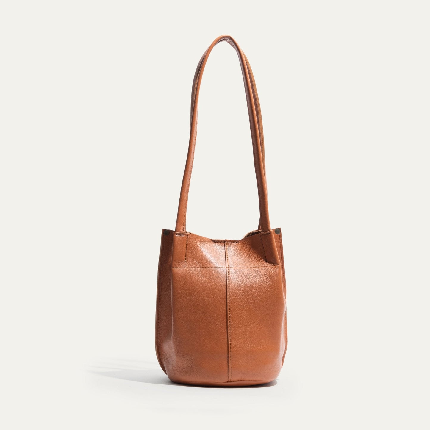 Workshop Bucket Bag by Will Leather Goods, tan leather handbag with long straps on Tampa Home & Garden Store