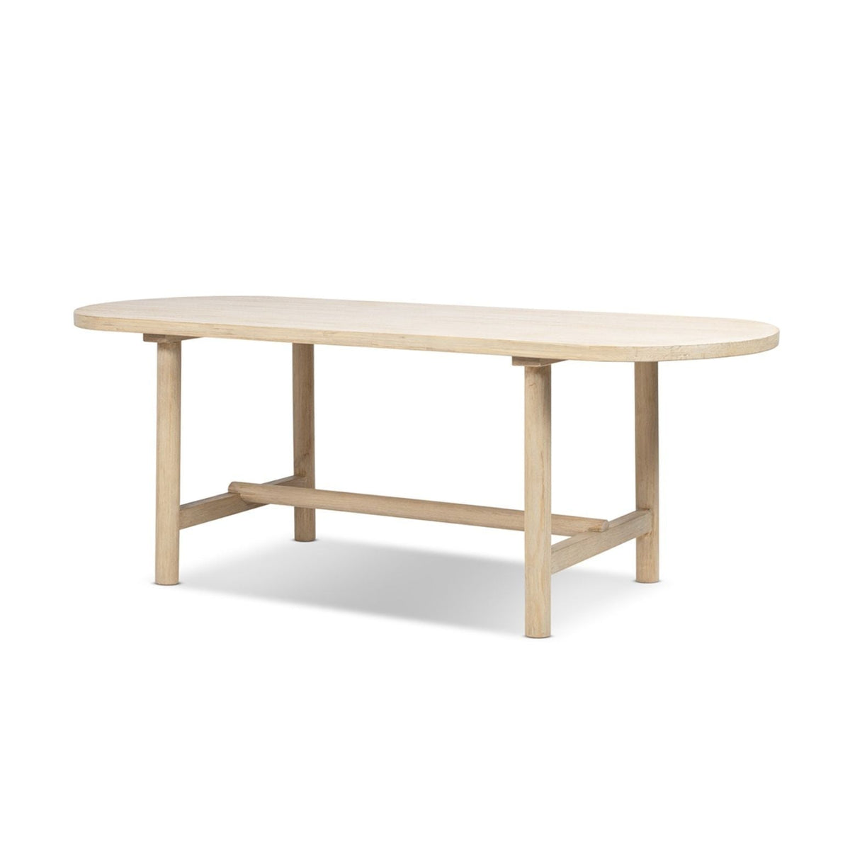 8-seat oval dining table in natural reclaimed pine with sturdy legs on Tampa Home & Garden Store