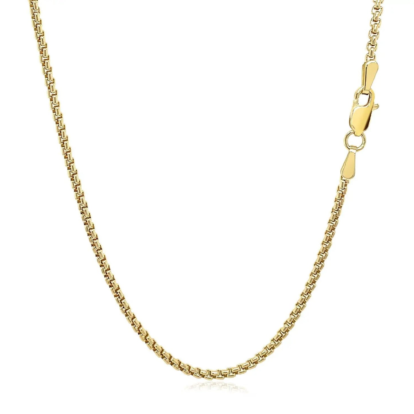 14k yellow gold solid round box chain necklace 1.6 mm by Bids.com on Tampa Home & Garden Store
