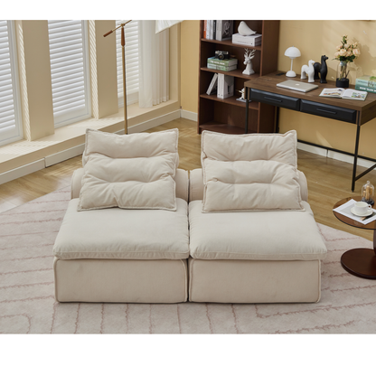 Modular Sofa With Neck and Lumbar Pillows