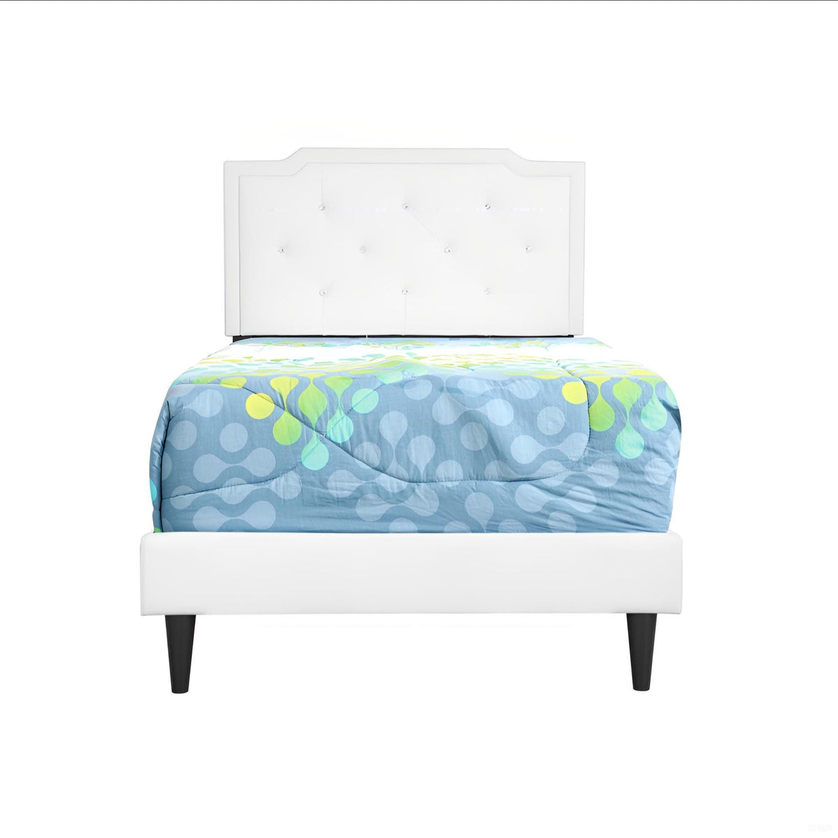 Button tufted bed white upholstered headboard by HouseOfZazla with tufted button details on Tampa Home & Garden Store