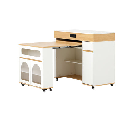 Extendable Table and Rolling Kitchen Island Cart