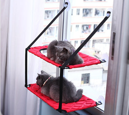 Cat hammock window perch red two-level bed for indoor cats Sell My Stuff with two cats on Tampa Home & Garden Store