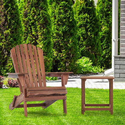 SoliWood wooden outdoor folding Adirondack chairs set of 2 in brown by HouseOfZazla on Tampa Home & Garden Store