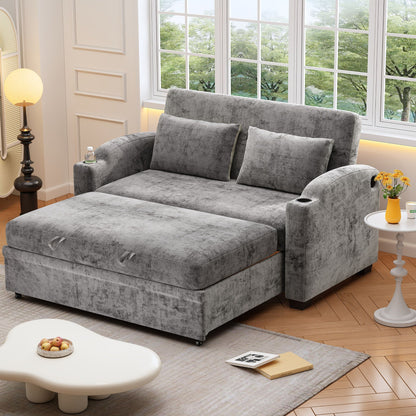 Convertible Sofa With Usb And Adjustable Backrest