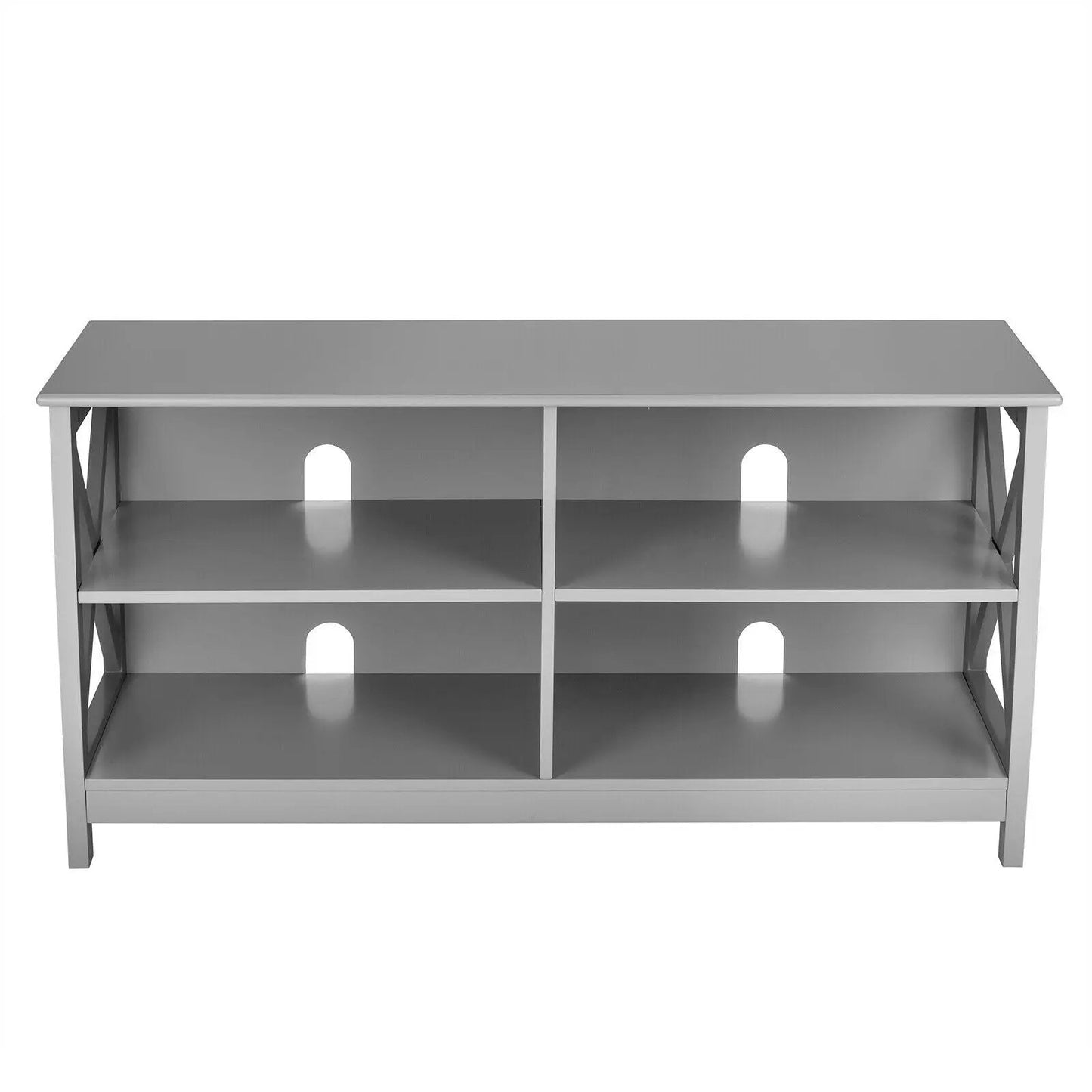 Wooden TV Stand for 55 TV with X Shaped Frame
