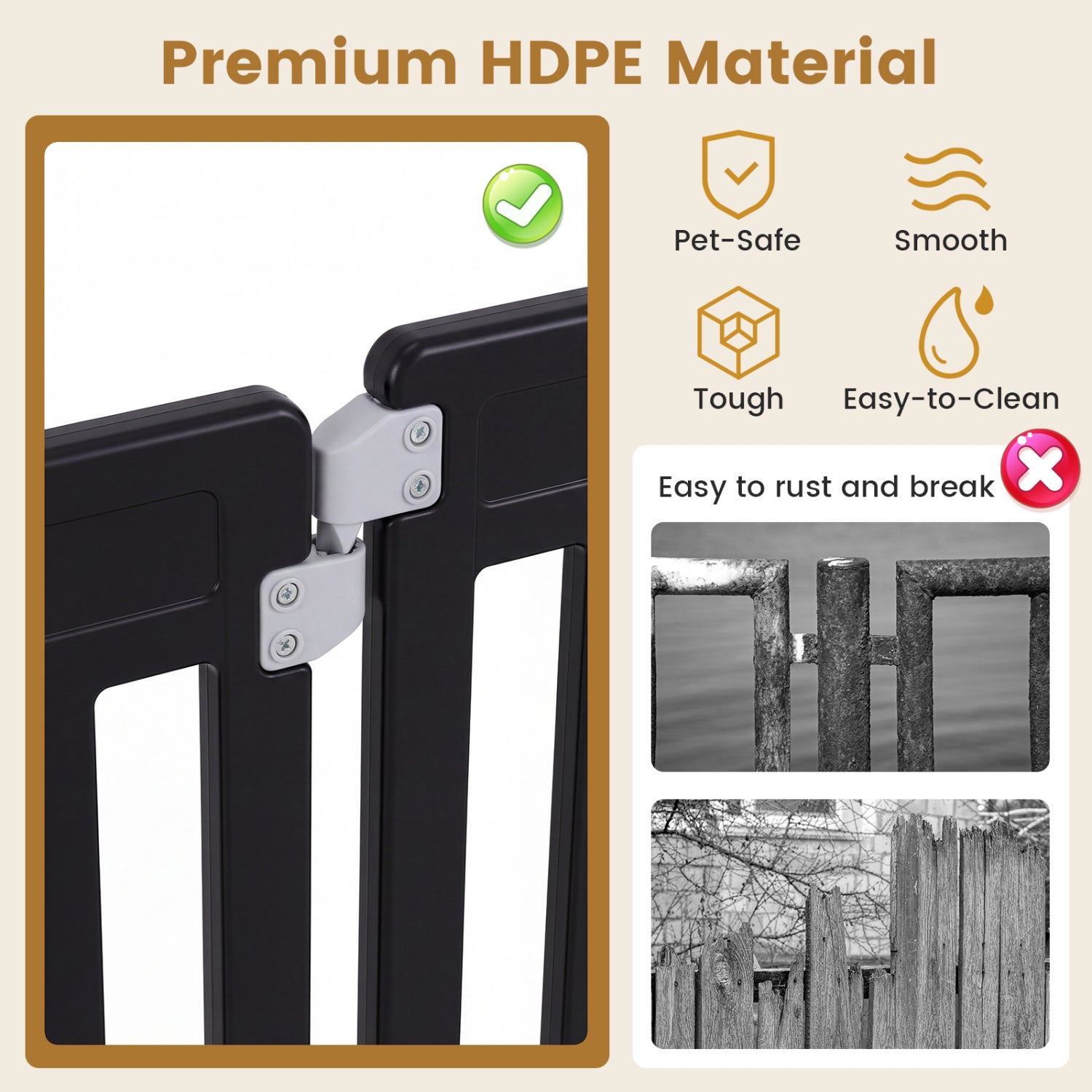 8-Panel Dog Playpen DirectDeals HDPE black panels, 31.5in height for indoor outdoor use on Tampa Home & Garden Store