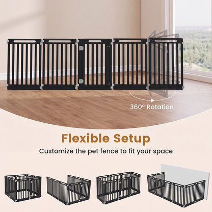 8-Panel Dog Playpen DirectDeals, black HDPE panels, 31.5in height, 360° rotation for flexible indoor outdoor setup on Tampa Home & Garden Store
