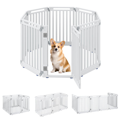 8-Panel Dog Playpen by DirectDeals, 31.5 in height, white HDPE pet enclosure with gate on Tampa Home & Garden Store