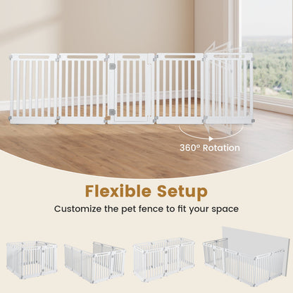 8-Panel Dog Playpen by DirectDeals, white HDPE panels, 31.5 in height, indoor/outdoor setup on Tampa Home & Garden Store