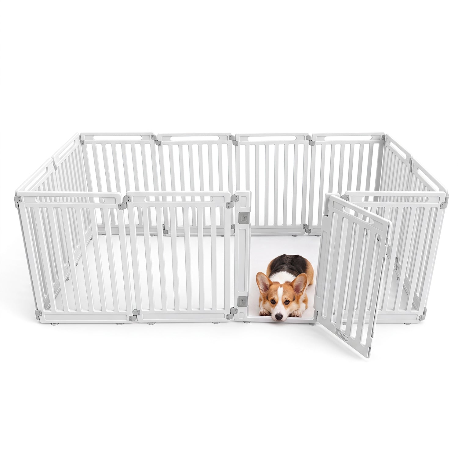 DirectDeals 12-Panel Dog Playpen, 31.5 inch height, white metal pet fence with gate on Tampa Home & Garden Store