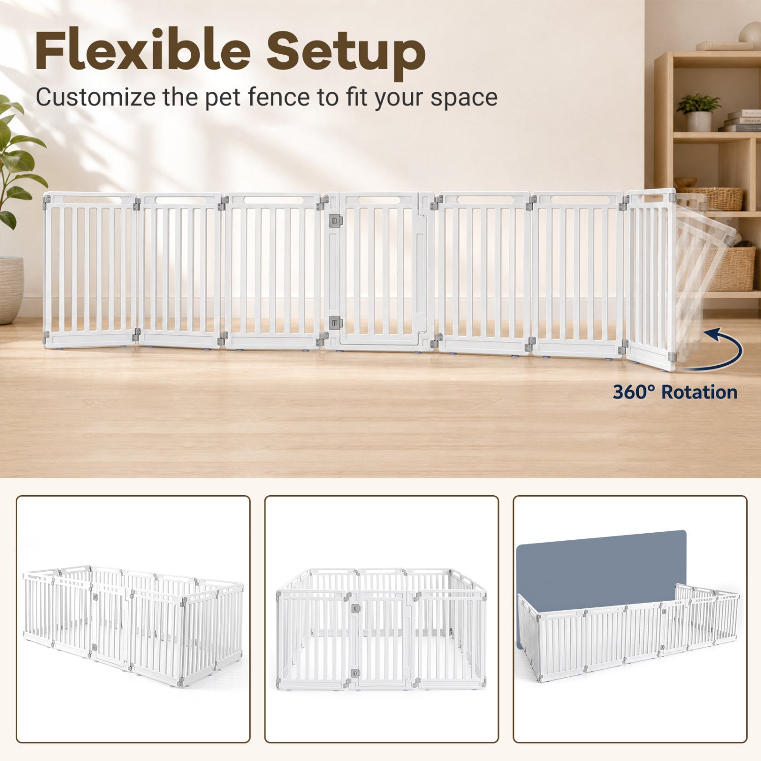 12-Panel Dog Playpen 31.5-inch high white metal indoor/outdoor pet fence with flexible setup on Tampa Home & Garden Store