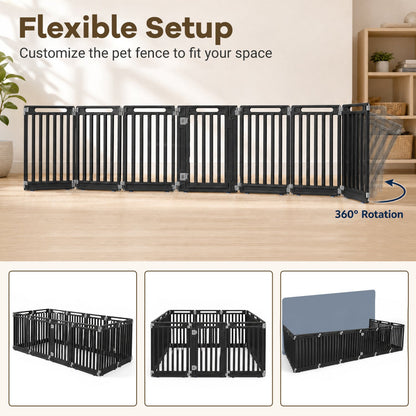 12-Panel Dog Playpen 31.5in high, DirectDeals black pet fence with 360° rotation on Tampa Home & Garden Store