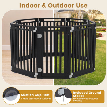 16-panel dog playpen by DirectDeals, black metal pet gate for indoor outdoor use on Tampa Home & Garden Store