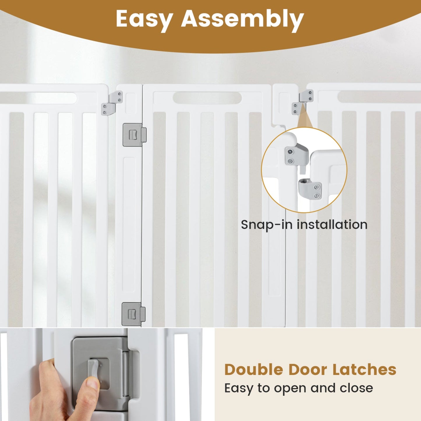 16-panel dog playpen 31.5in high, white indoor/outdoor pet gate with double door latches on Tampa Home & Garden Store