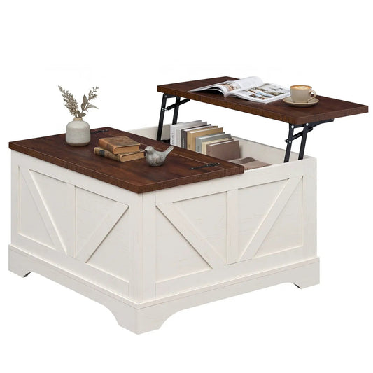 31.5 Inch Square Coffee Table with Lifting Top