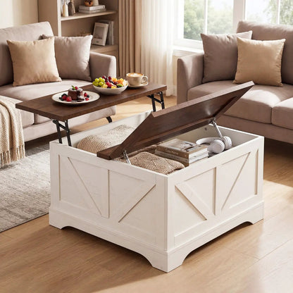 31.5 Inch Square Coffee Table with Lifting Top