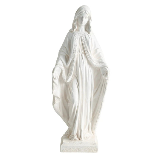 Virgin Mary garden statue, 31.5in, aged white finish for yard patio garden sculpture on Tampa Home & Garden Store