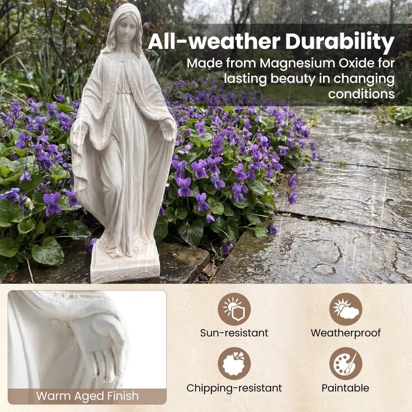 Virgin Mary Statue 31.5 Inch for Yard Patio