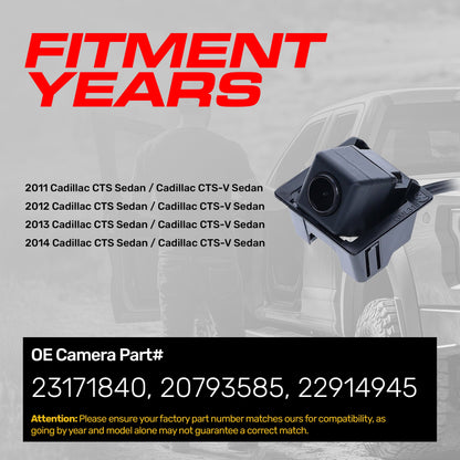 Master Tailgaters OEM backup camera for Cadillac CTS/CTS-V Sedan 2011-2014 black housing on Tampa Home & Garden Store