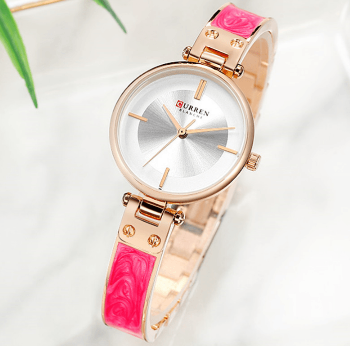 Stevvex womens elegant stainless steel watch with pink marble ceramic bracelet and silver dial on Tampa Home & Garden Store