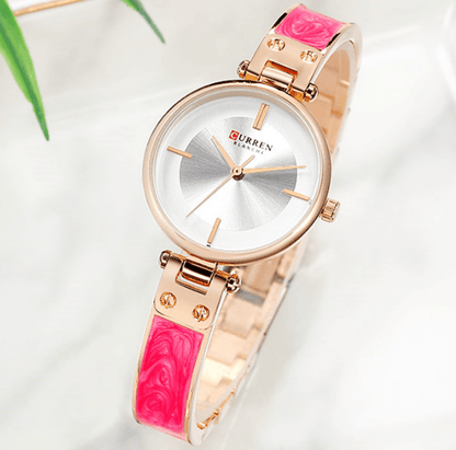 Stevvex womens elegant stainless steel watch with pink marble ceramic bracelet and silver dial on Tampa Home & Garden Store