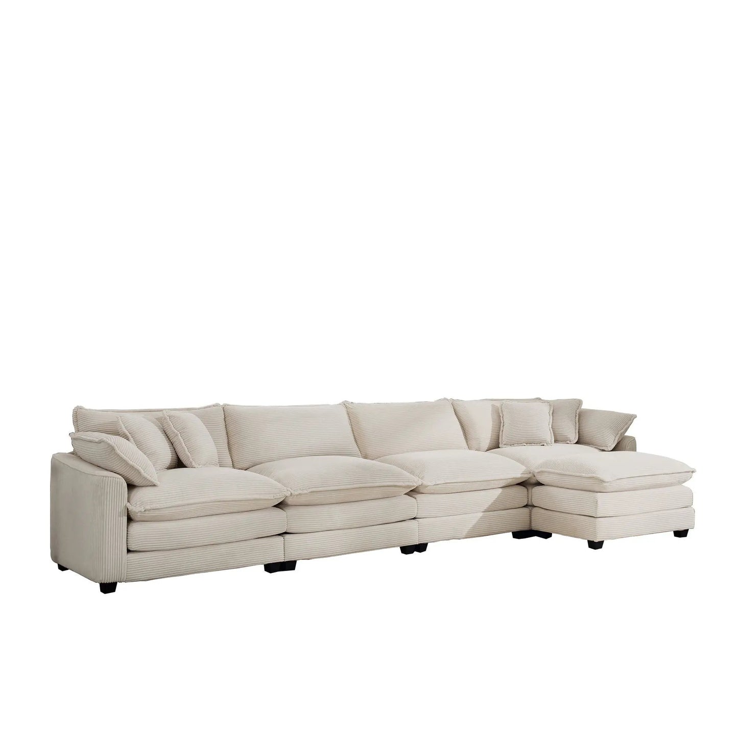 Modern oversized modular sofa with ottoman, beige 3-piece set by Unique Piece Furniture on Tampa Home & Garden Store