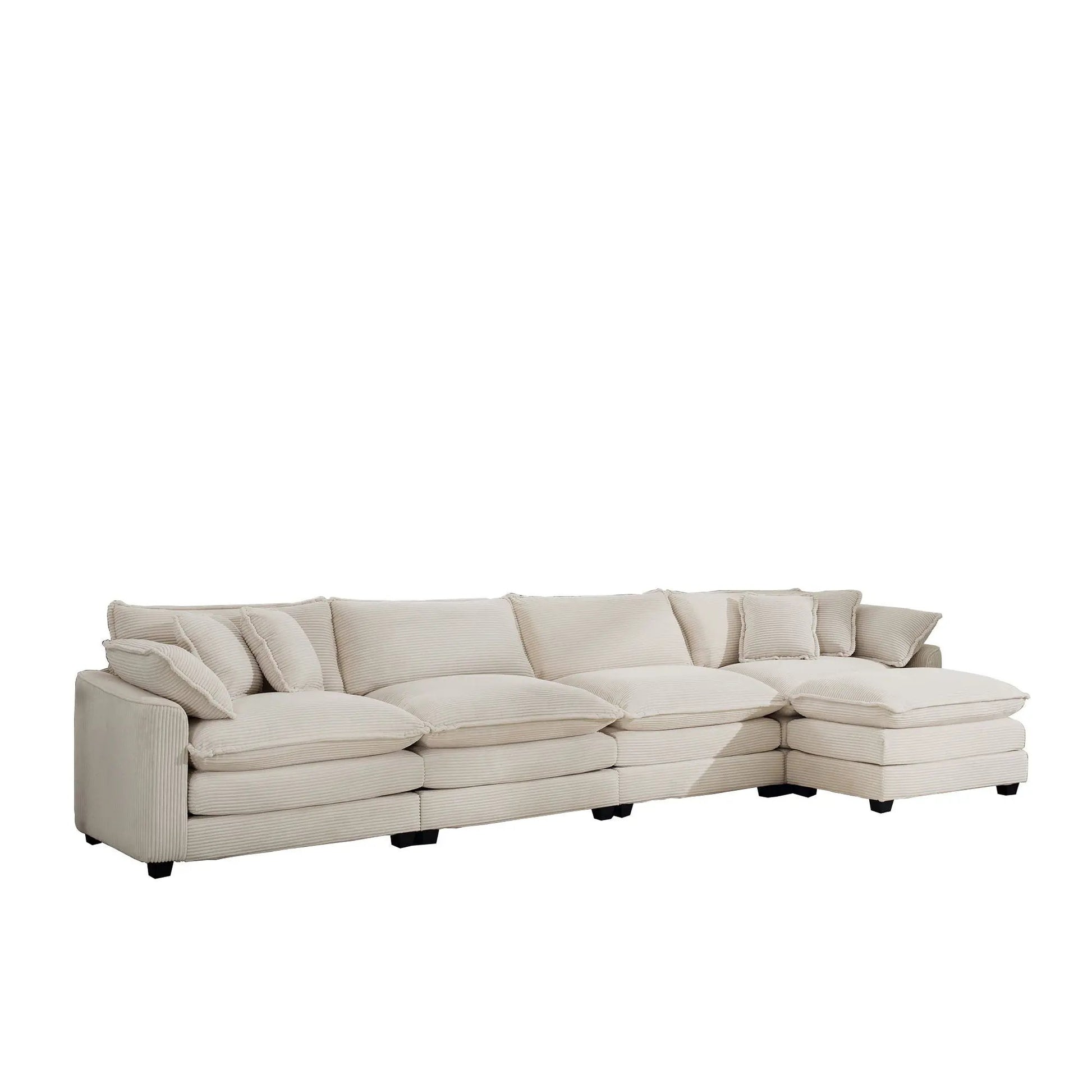 Modern oversized modular sofa with ottoman, beige 3-piece set by Unique Piece Furniture on Tampa Home & Garden Store