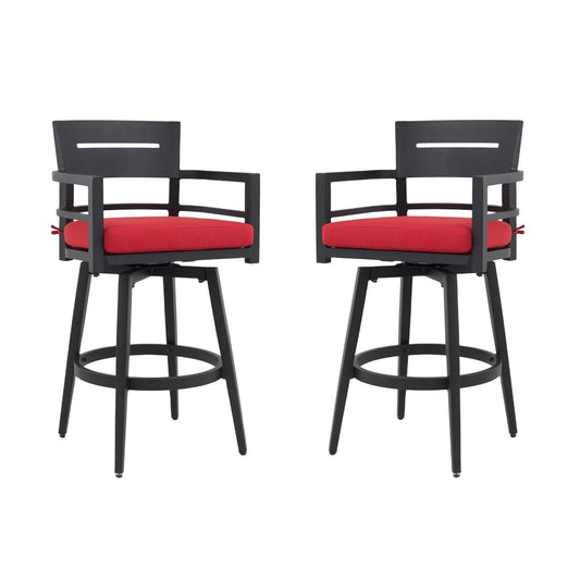 Outdoor Swivel Bar Chairs Ergonomic 360 Set of 2