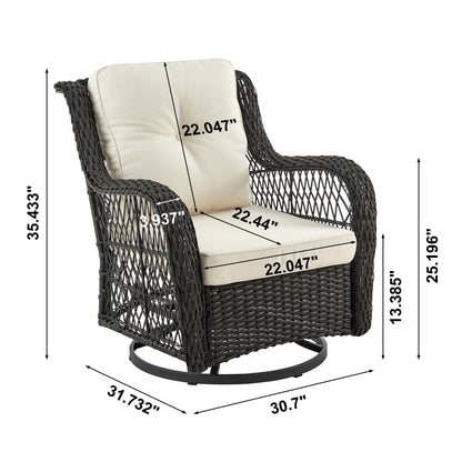 3 Piece Outdoor Patio Set and Swivel Chairs