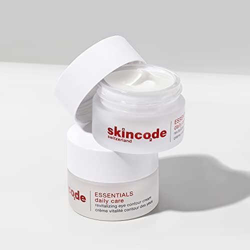 Eye cream Skincode Revitalizing Eye Contour Cream duo in white jars with red Skincode logo on Tampa Home & Garden Store