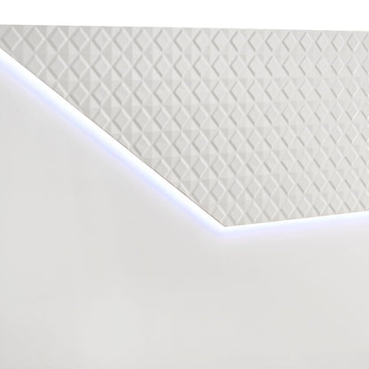 Pierce 4 Piece Bedroom Set With LED Lighting white diamond-textured panels on Tampa Home & Garden Store