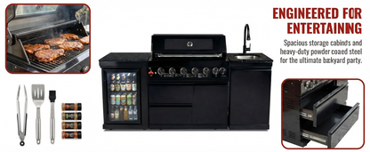 6 Burner Outdoor Grill with Stainless Steel