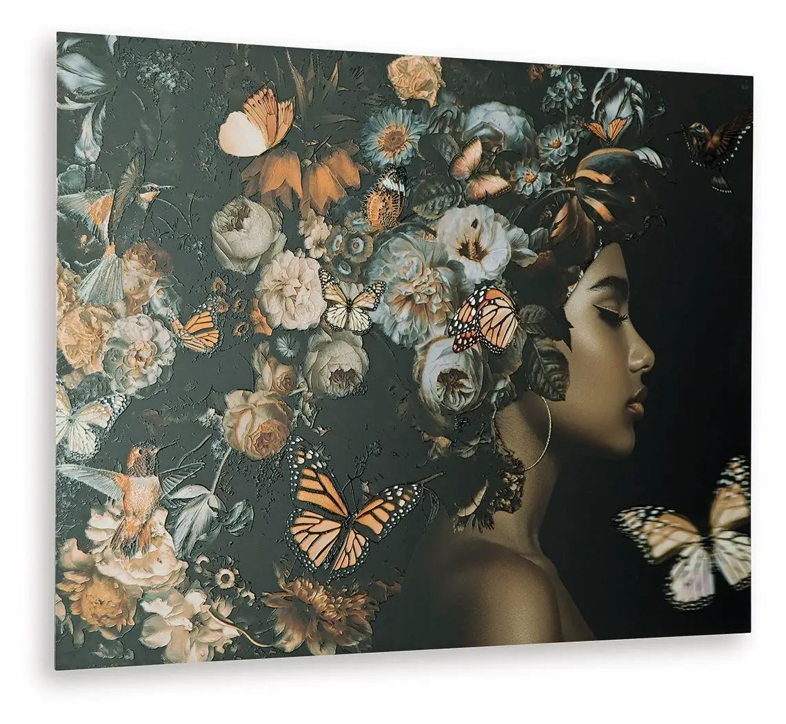 Valfer Wall Art Orange Black White Butterflies