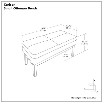 Carlson small ottoman bench rounded seat and tapered legs by Unique Piece Furniture on Tampa Home & Garden Store