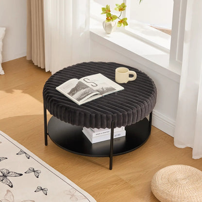 Modern Upholstered Round Ottoman Coffee Table