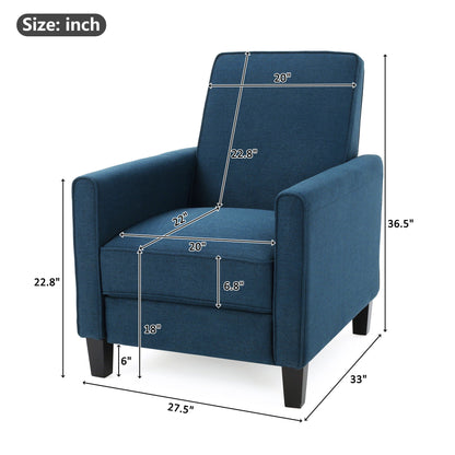 Upholstered Push Back Recliner Chair and Lounge