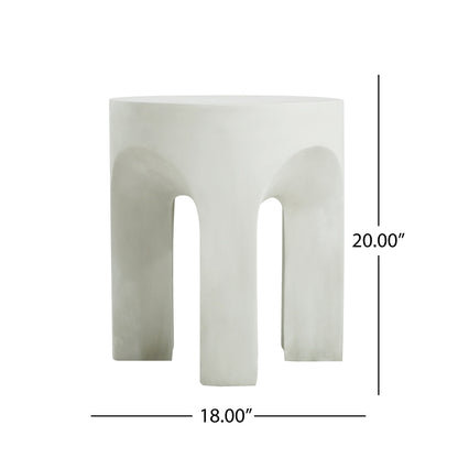 Outdoor MGO round-top side table antique white by HouseOfZazla on Tampa Home & Garden Store