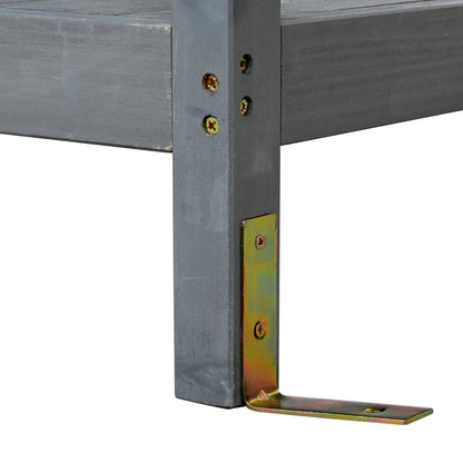 Topmax 66'' outdoor farmhouse gray wooden potting bench leg with metal support bracket on Tampa Home & Garden Store