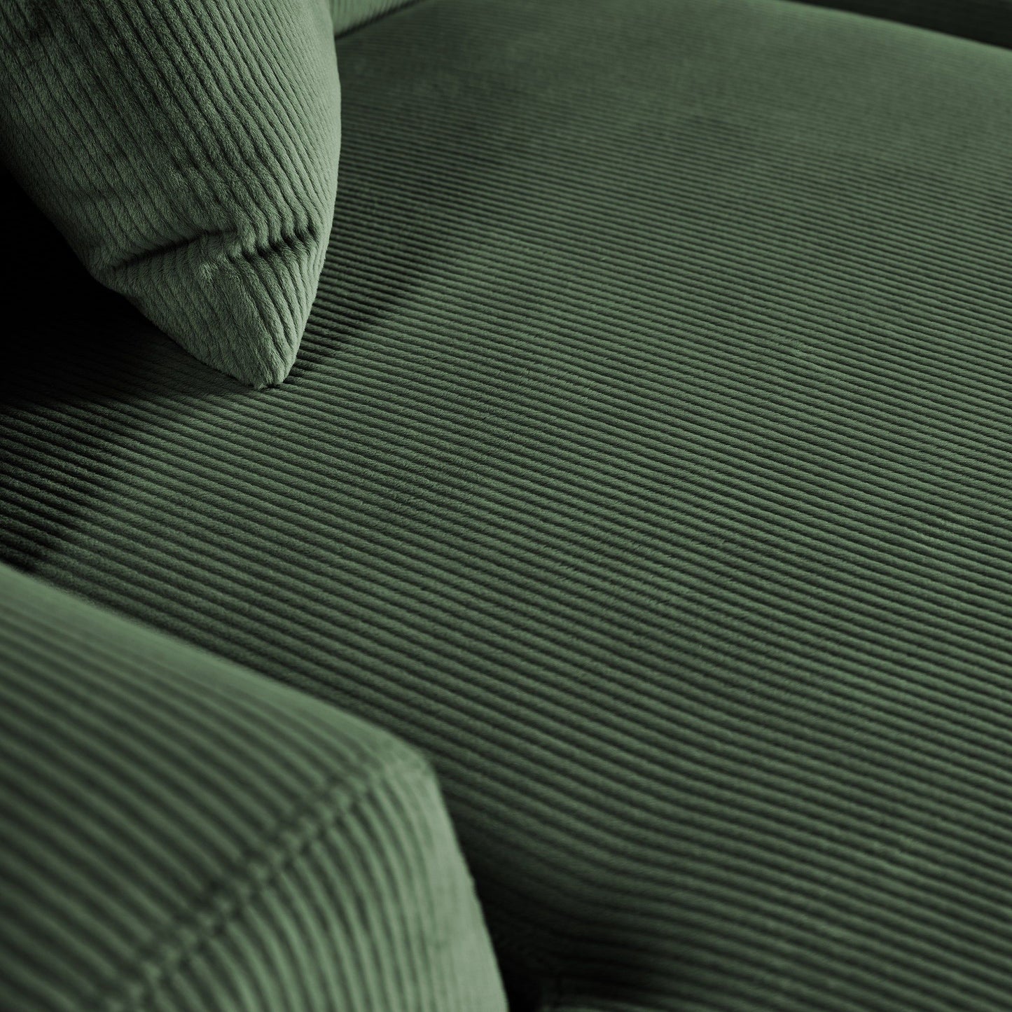 Mar High-Quality Sectional Sofa green corduroy upholstery by HouseOfZazla on Tampa Home & Garden Store