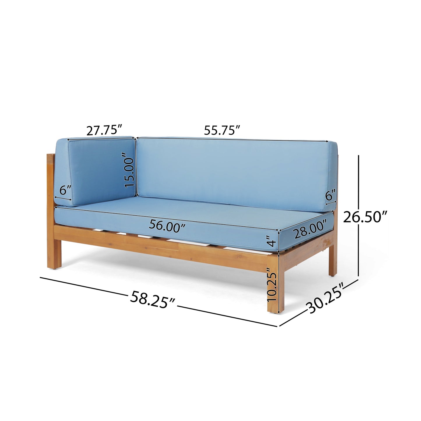 Brava X-Back 4-Piece Sofa Set blue outdoor sofas with wooden frame by HouseOfZazla on Tampa Home & Garden Store