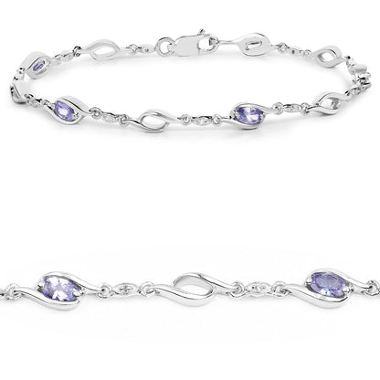 Sterling silver bracelet with purple tanzanite and white topaz accents, 1.30ct, by Bids.com on Tampa Home & Garden Store